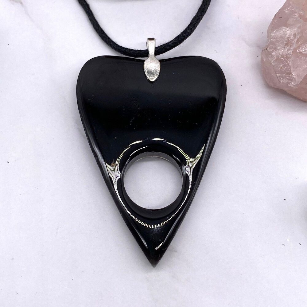 Black Capricorn zodiac Ouija Planchette Necklace - Picture 8 of 8